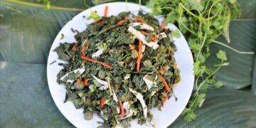 Nộm lá sắn, món ăn đặc sắc của người Cống ở Lai Châu